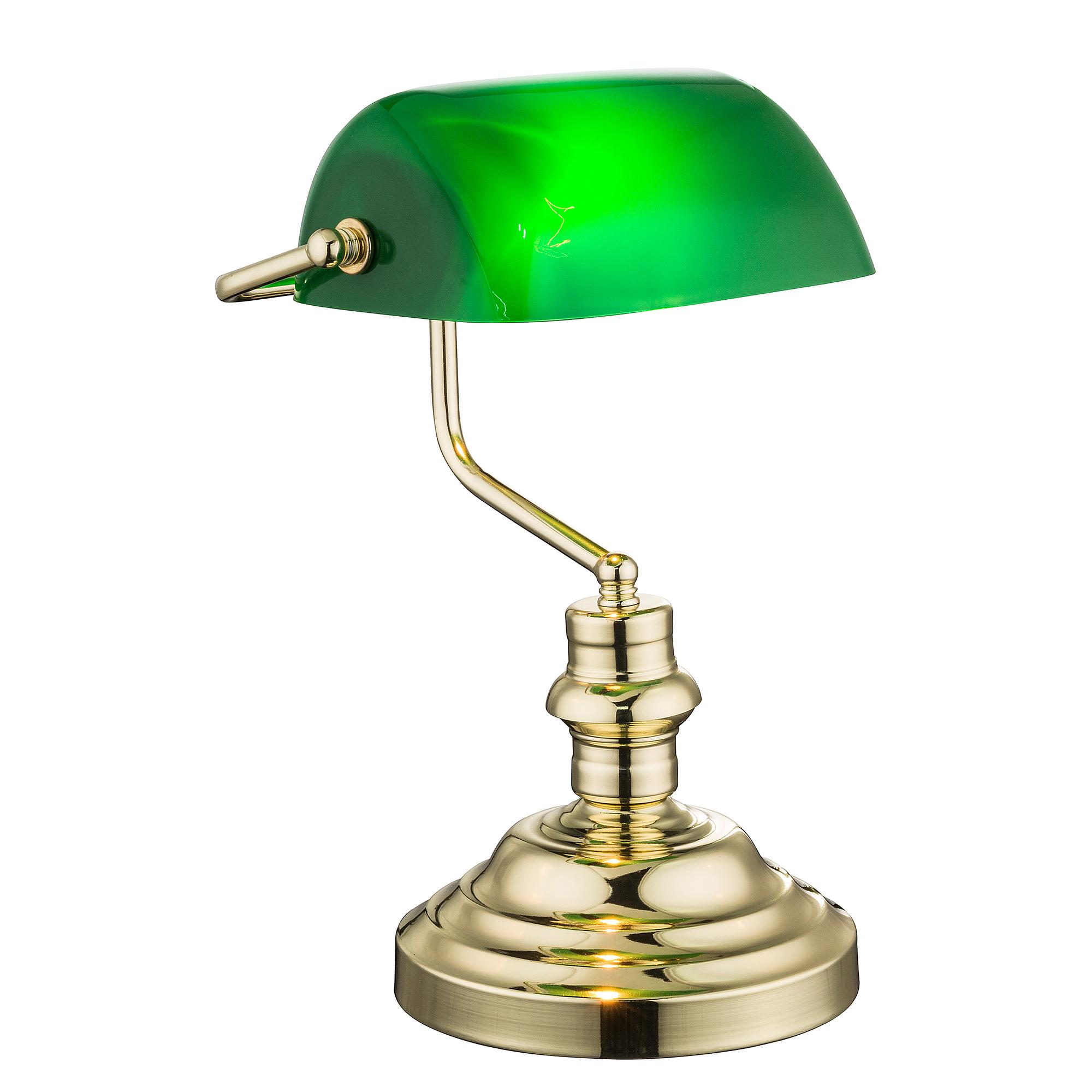 1-Flame Antique Table Lamp Acrylic Iron Green Gold 3
