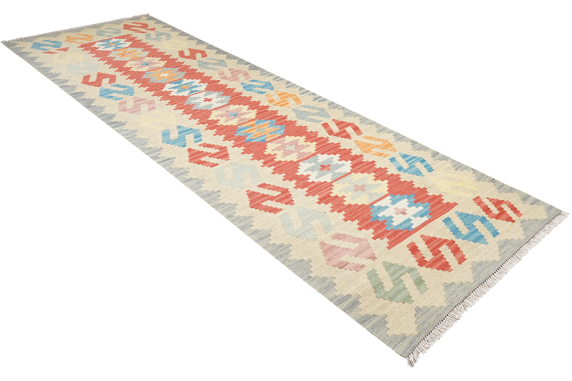 Kelim Gashgai Carpet Wool Red 2