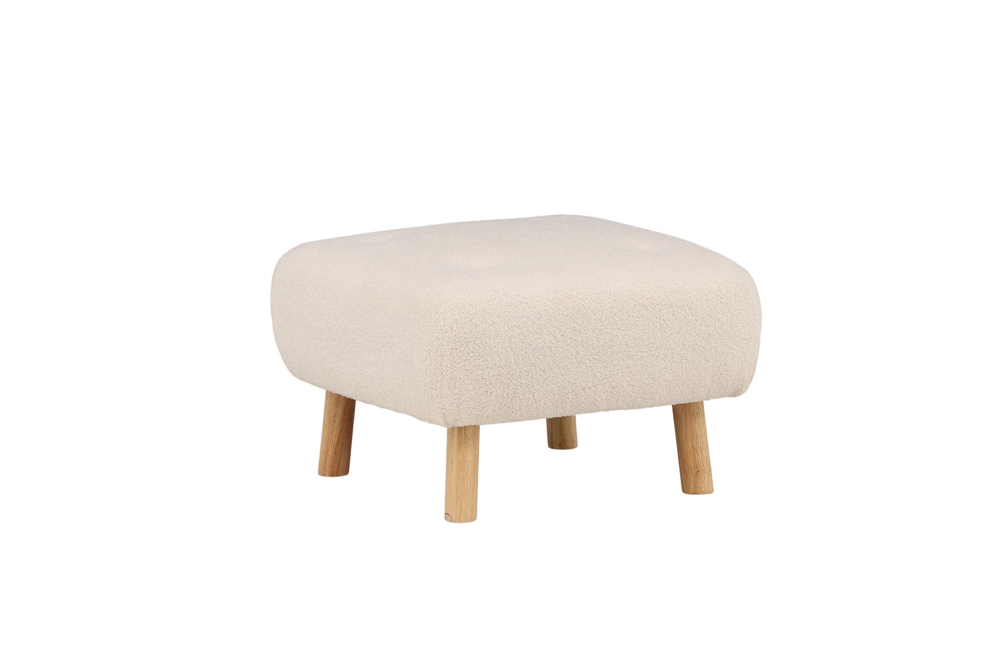 Salina Pouf/Ottoman Bouclé Whitewash/White 5