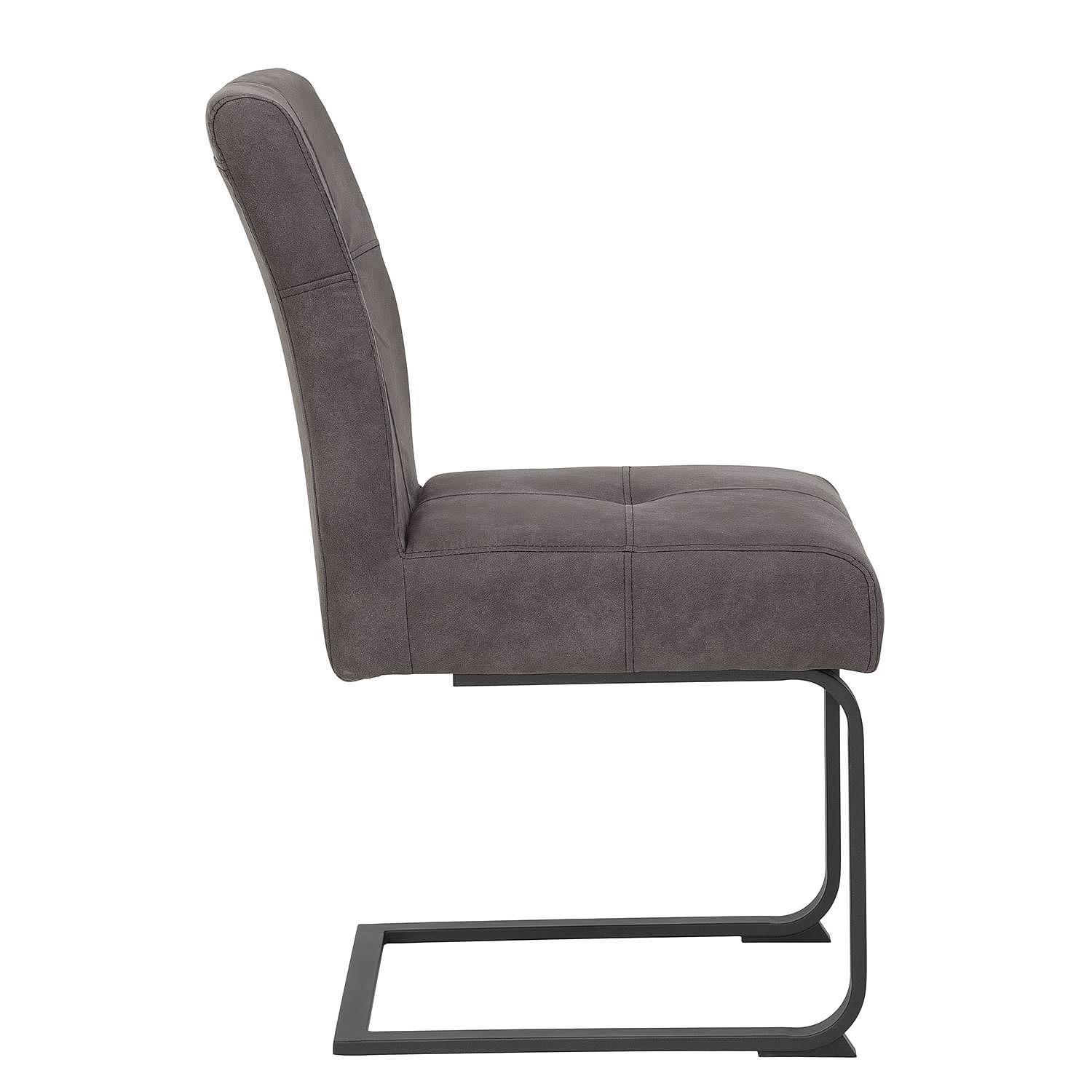 Dining chair Onlay set of 2 microfiber steel anthracite 3