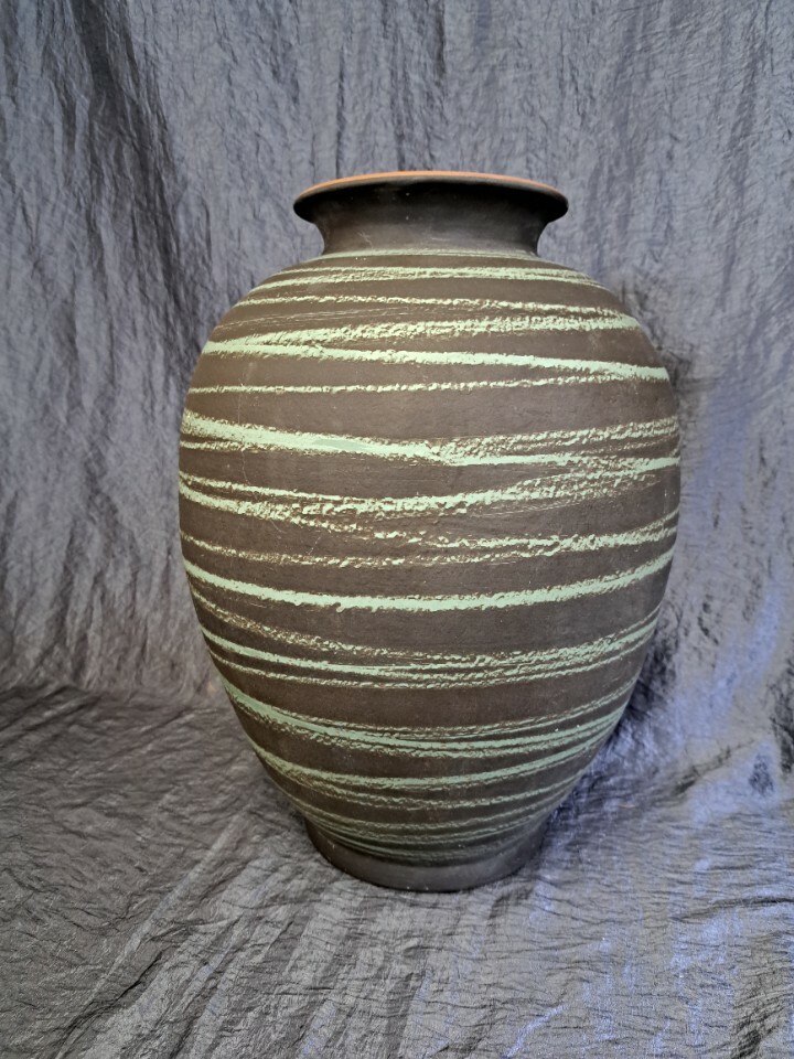 Vintage Vase Keramik Braun Grün 4
