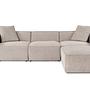 Emma Sofa 3-Sitzer & Fußhocker Mokka 1