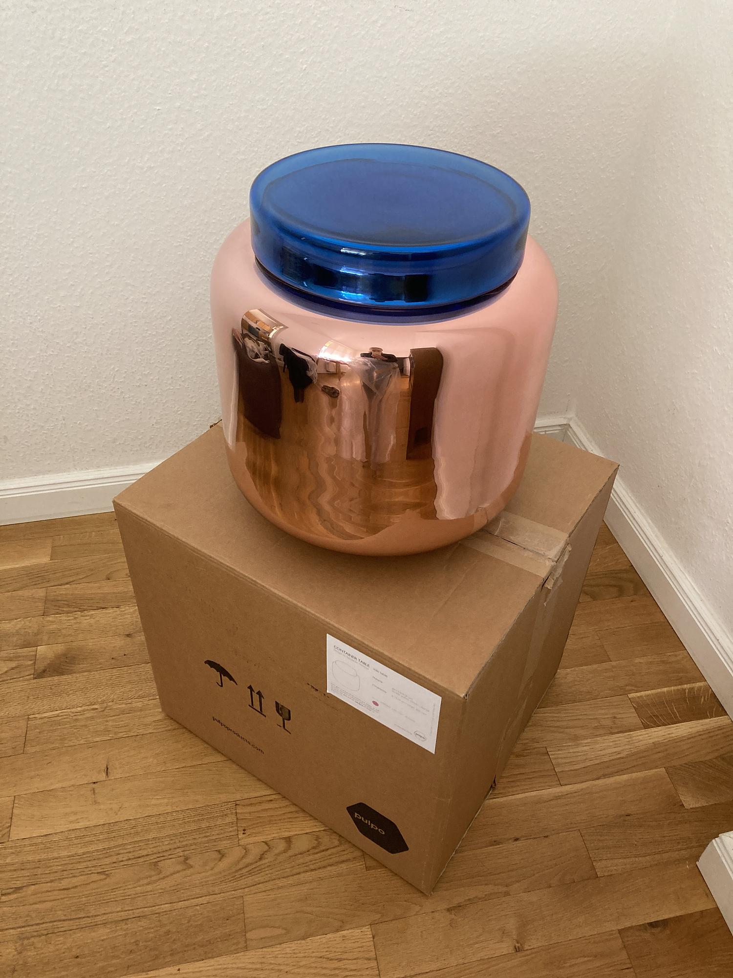 Container Table Glas Altrosa Blau 1