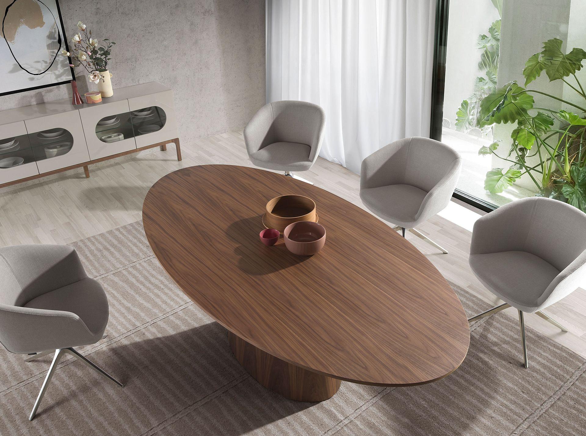 Sedia girevole in tessuto grigio 7