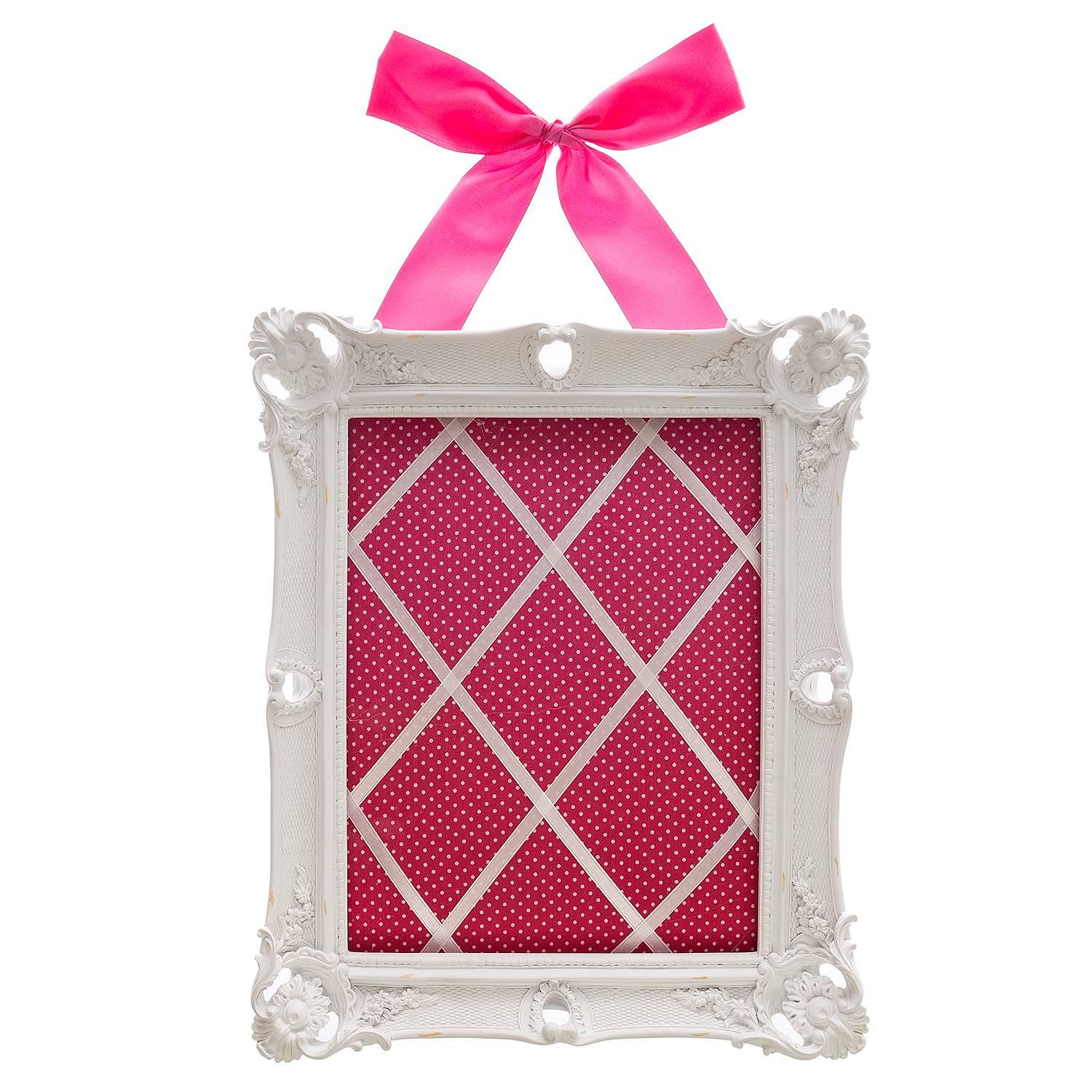 Memo Board Justina Polyresin Weiß / Pink 0