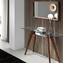 Wall mirror walnut veneer brown 7