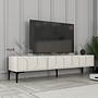 Lyon 42 TV cabinet wood veneer cream black 3
