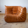 Togo Ecksofa Pull-Up-Leder Kieferbraun 1