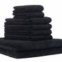 8-tlg. Frottier Handtuch-Set Schwarz Öko-Tex Standard 100 0