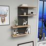 Destan Wall shelf Wood veneer Anthracite 1