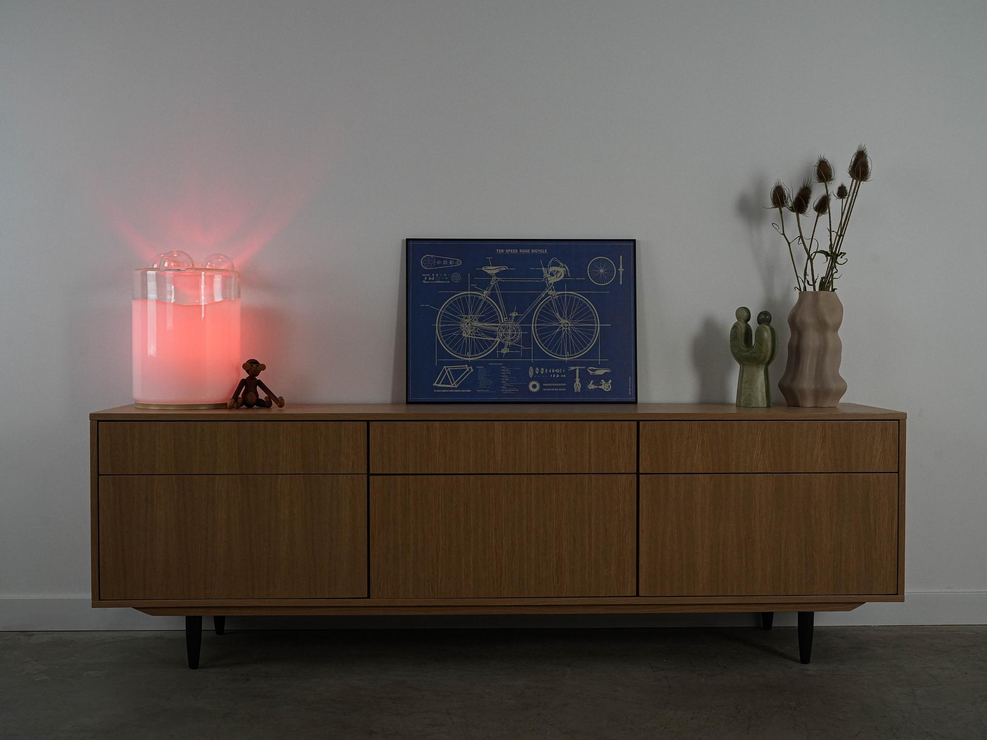 Table lamp Glass Metal 1970s 11