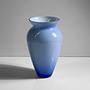 Vintage Vase Milchglas Opalina Filigrana Blau 1970er Jahre 3
