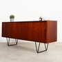 Vintage Sideboard Teakholz Metall Braun 1970er Jahre 3