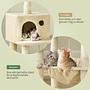 Inuid Cat Scratching Post Wood-Based Material Velvet Beige 4