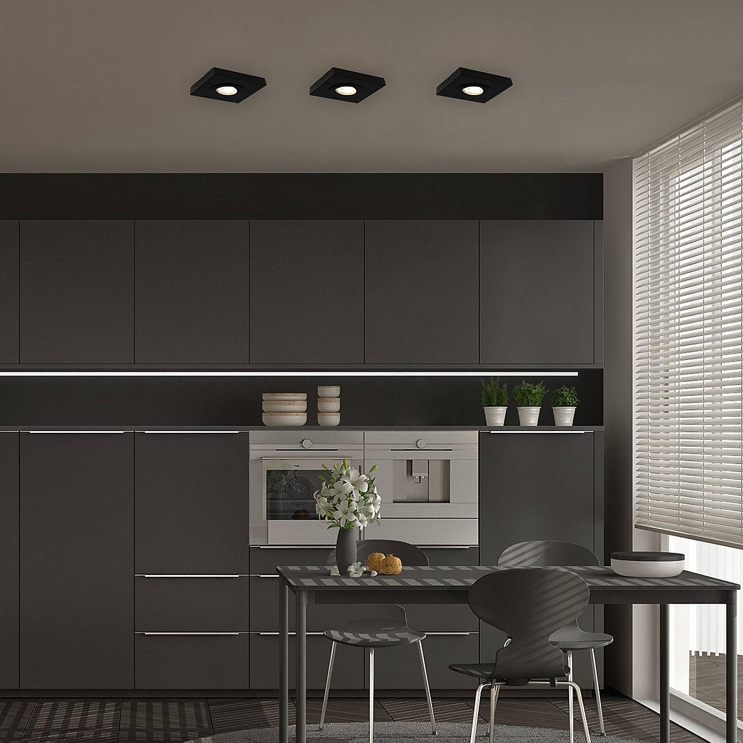 Morco LED-Deckenleuchte Aluminium Schwarz 1-flammig 1