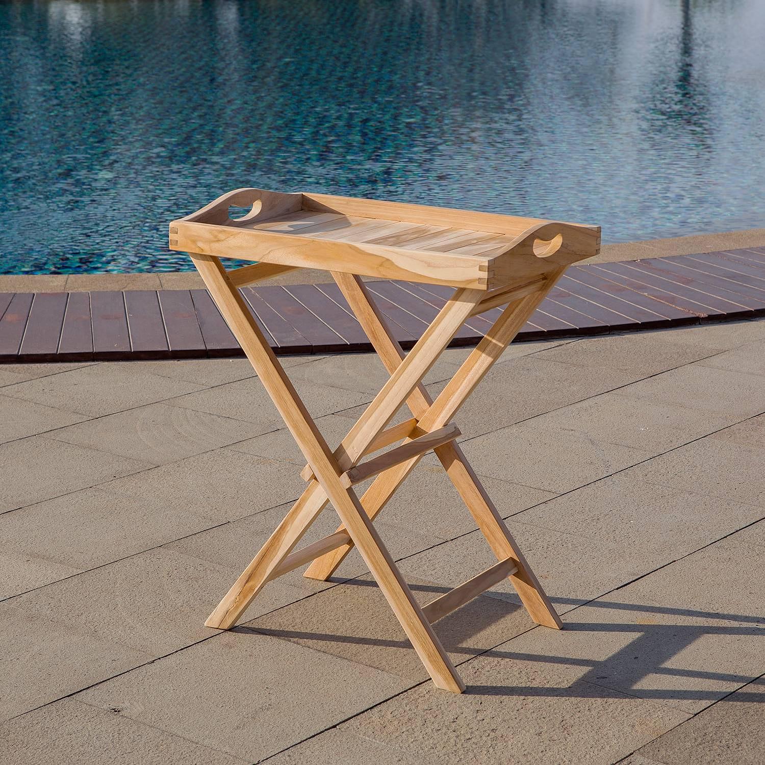 Scroll Serviertisch Teakholz Natur 2