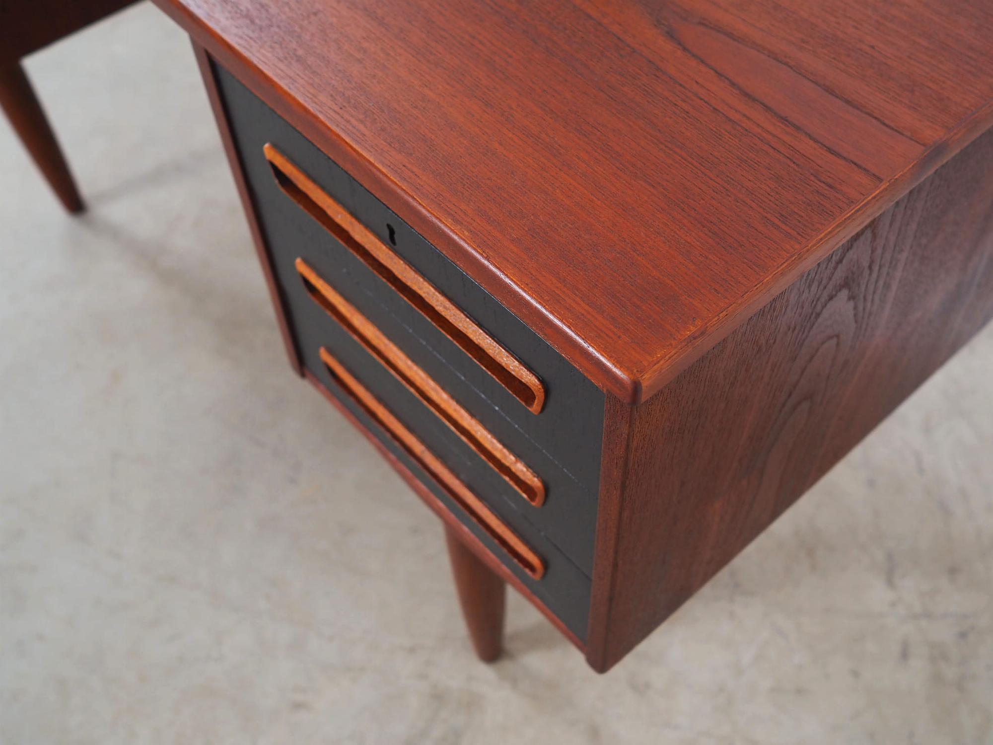 Vintage Schreibtisch Teakholz Braun 1970er Jahre 11