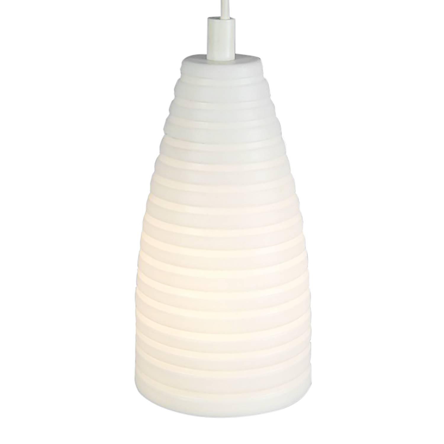 Porzellan-Pendelleuchte Weiß Keramik Stein Höhe: 18 cm 0
