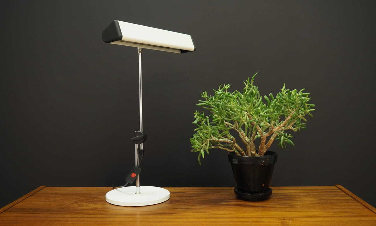 Vintage table lamp metal plastic white 1960s 1