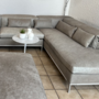 Sofa, Hocker & Pouf Leder Edelstahl Grau 5