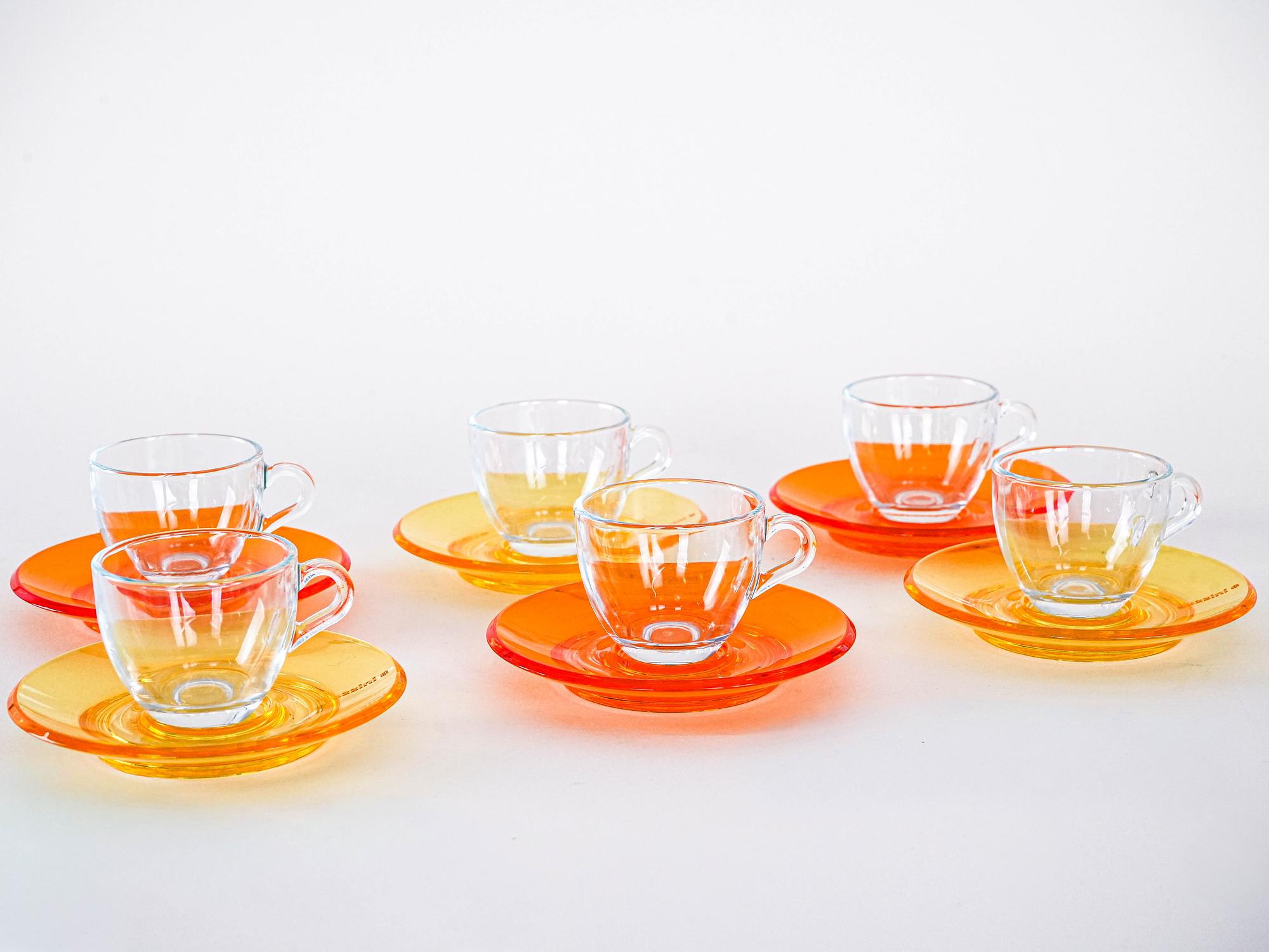 Glass Cup Set Multicolored 1970s 9