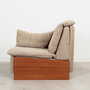 Vintage Sofa 2-seater Teak Wood Textile Gray 1970s 3