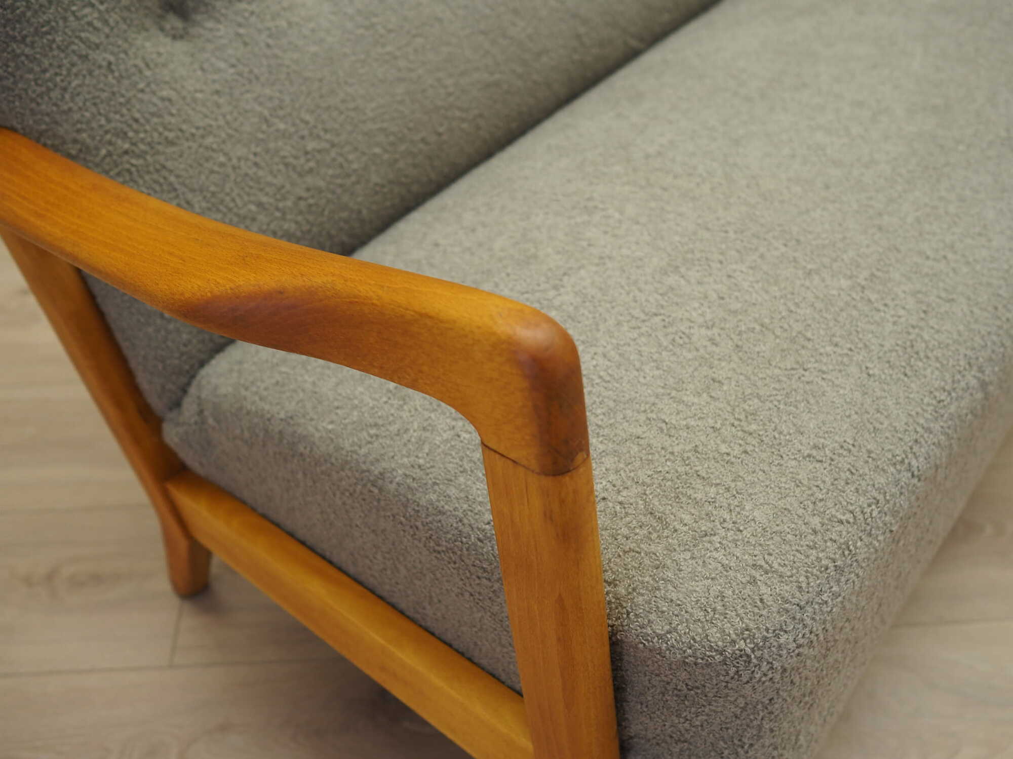 Vintage Sofa Beech wood Textile Grey 1960s 6
