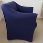 Ess Sessel mit Rollen Baumwolle Holz Blau 1