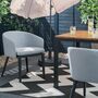 2x Garden cushion chair aluminum powder-coated light grey 0