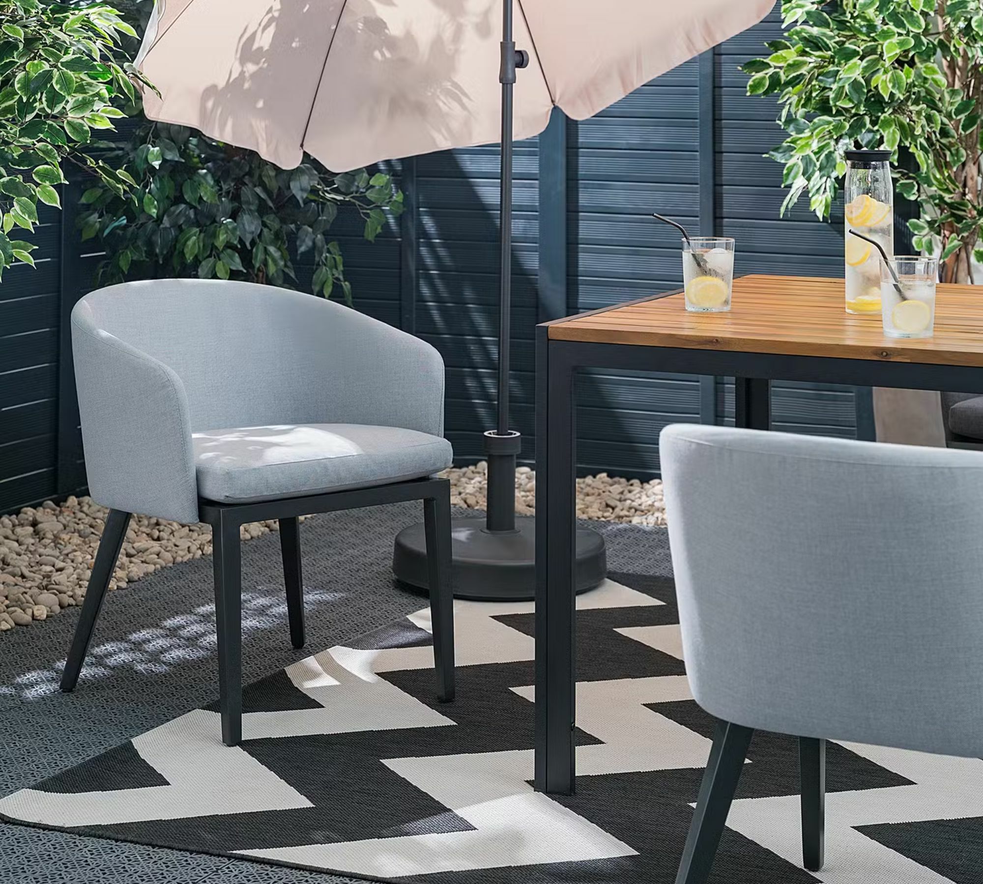 2x Garden cushion chair aluminum powder-coated light grey 0