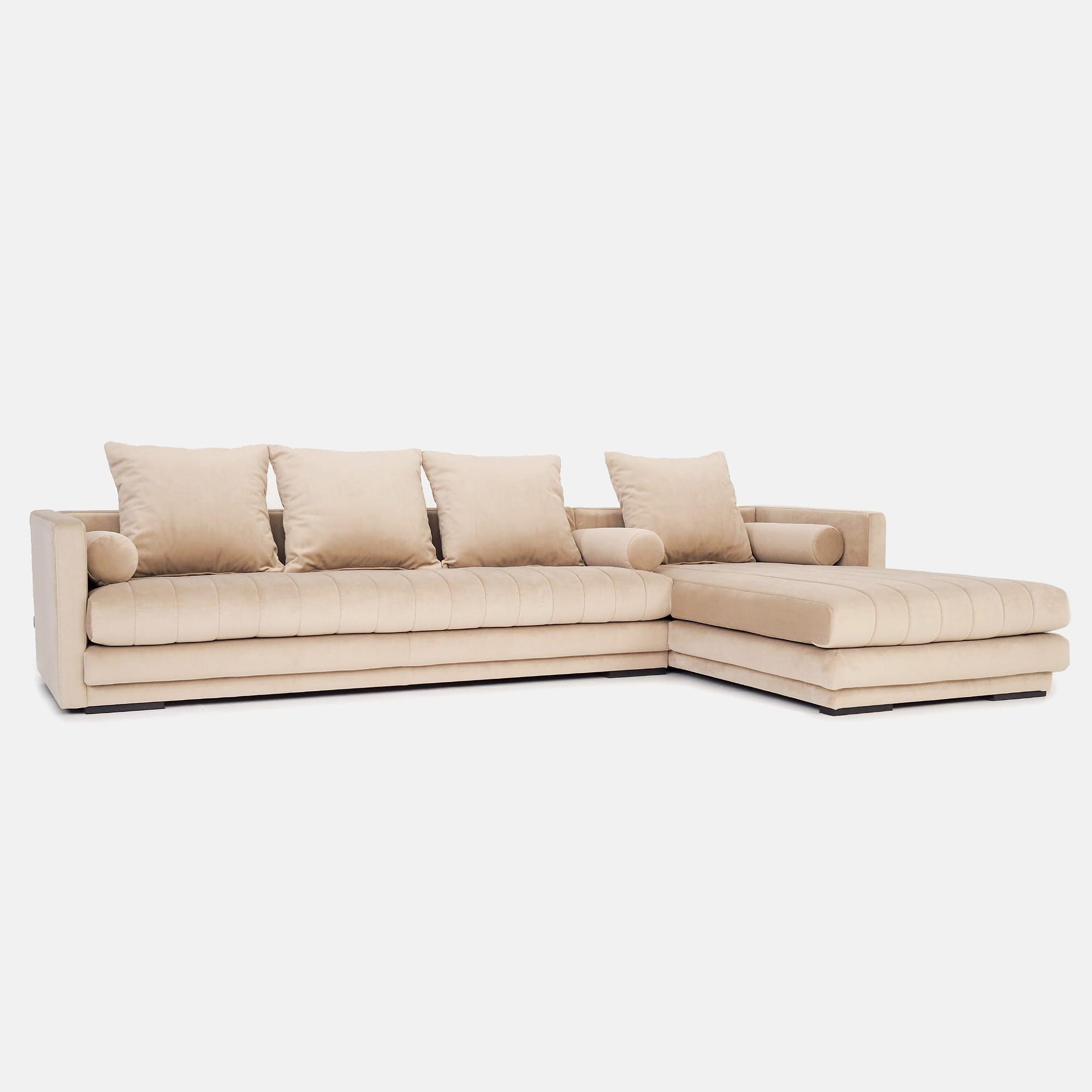 Copenhagen Corner Sofa 4-Seater Beige Velour 2