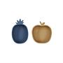 2x Yummy Snackschale Blau Beige 0