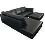 Indivi Ecksofa mit Ruhemodul & Hocker Salto-Leder Schwarz 4