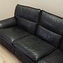 Modular sofa leather black 1960s 2