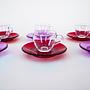 Glass Cup Set Multicolored 1970s 7