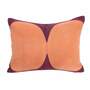 Embroidered cotton pillow with feather filling Purple Coral 0