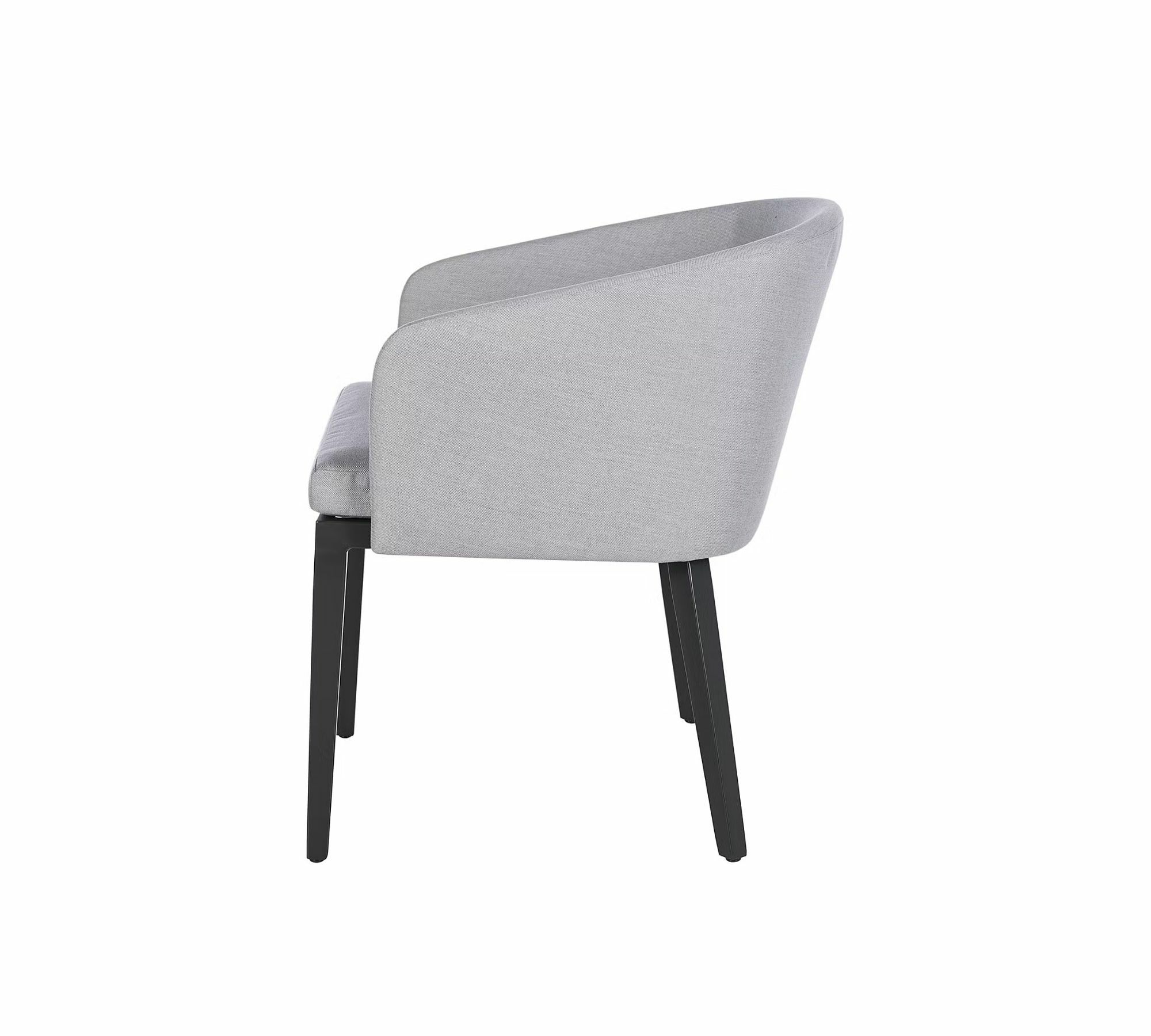 2x Garden cushion chair aluminum powder-coated light grey 3