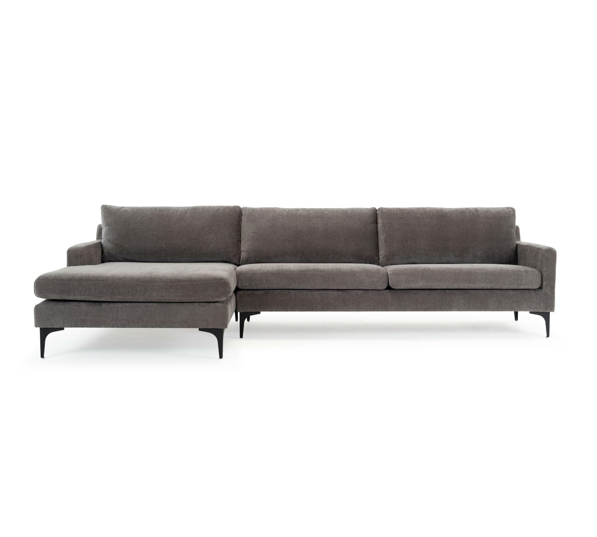 Astha 3-Sitzer Sofa Récamiere Links Danny Steel Grey 0