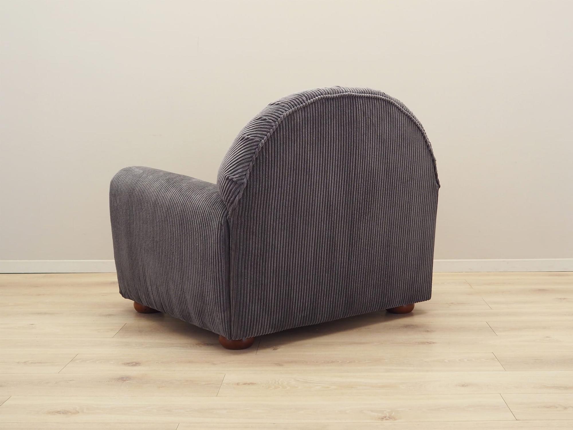 Armchair Velvet Grey 1980s 4