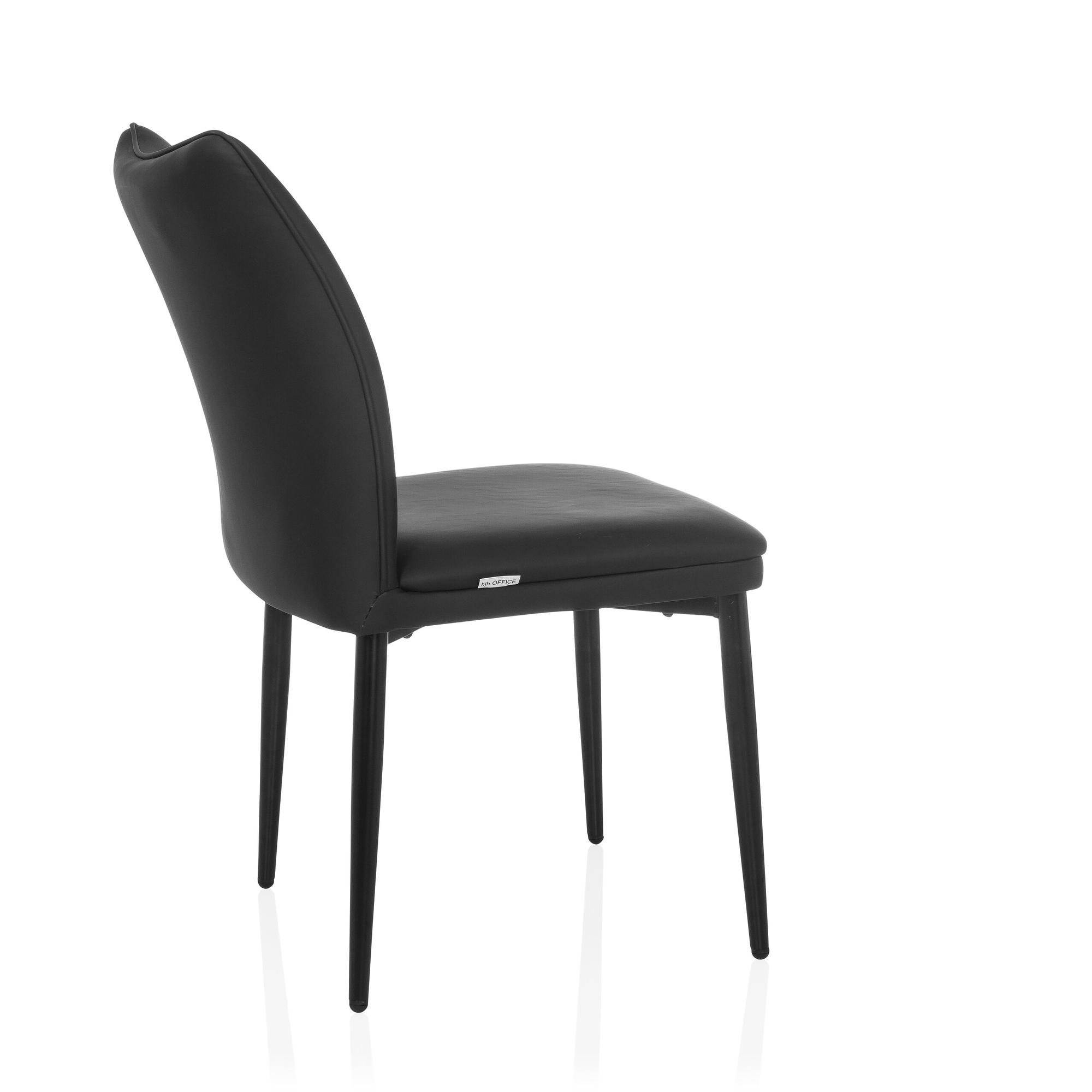 Dining chair faux leather black 7