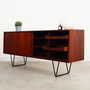 Vintage Sideboard Teakholz Metall Braun 1970er Jahre 4