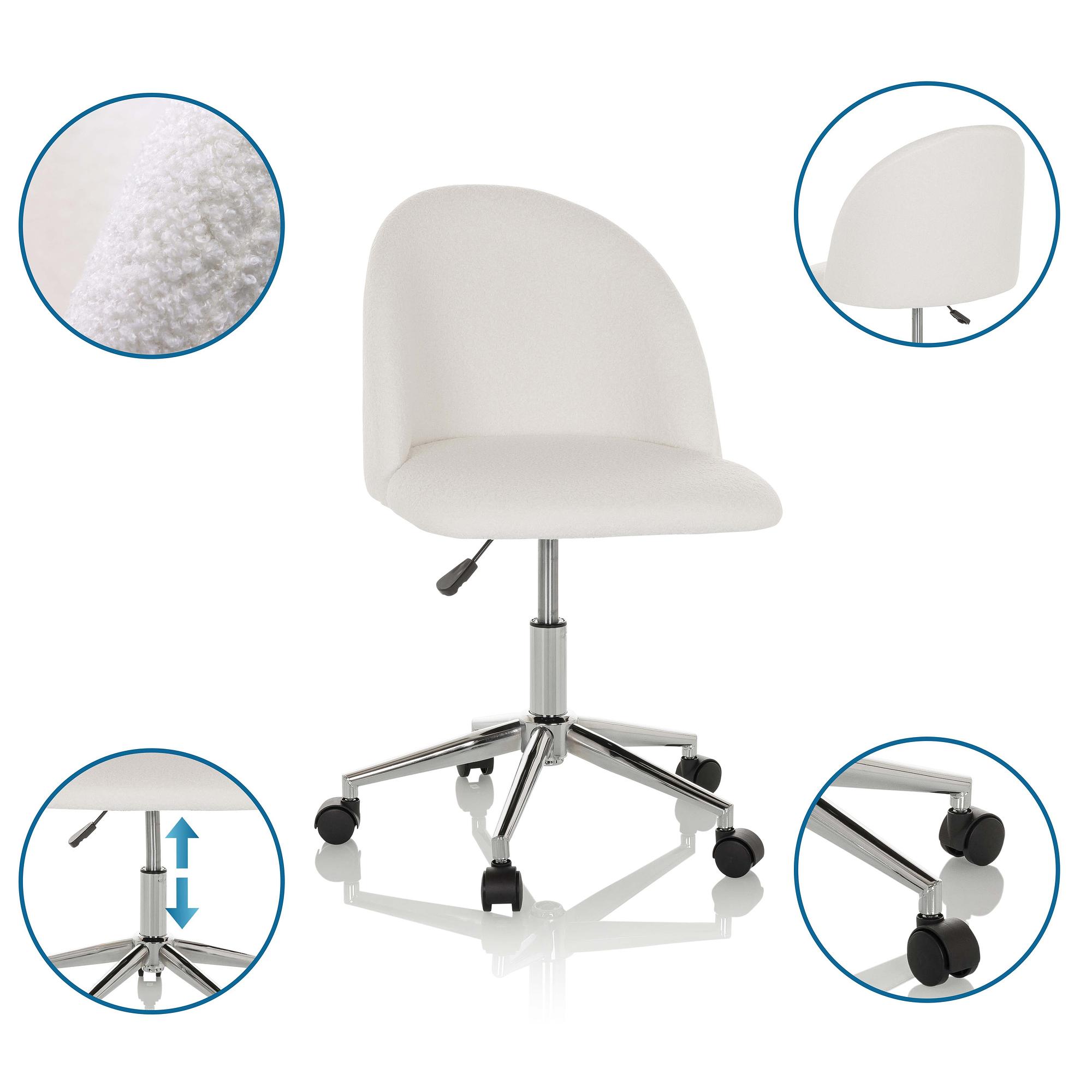 SOLAO TED Bürostuhl Bouclé Weiß 1