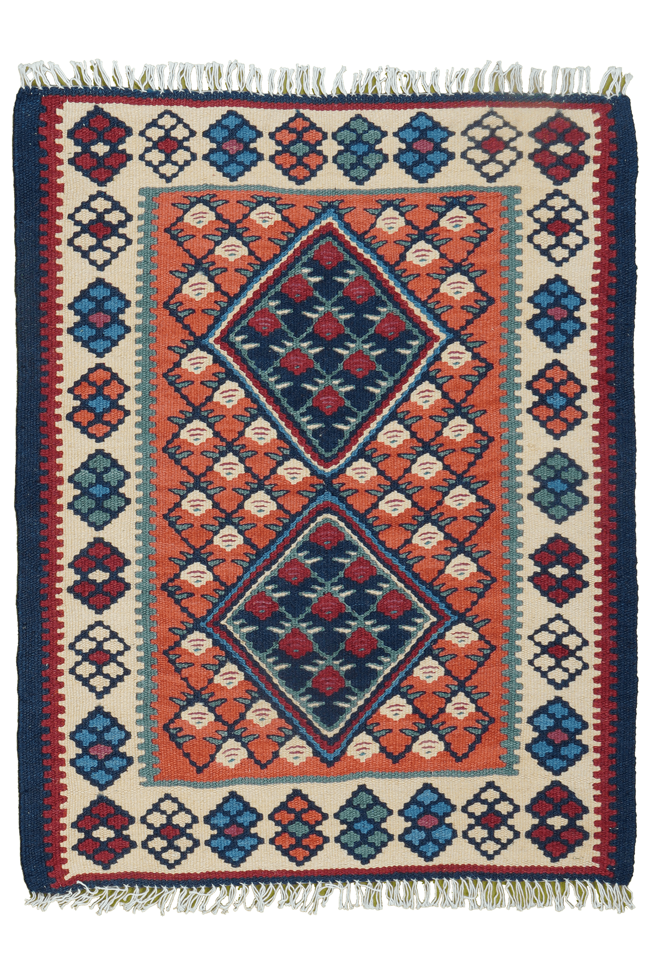 Kilim Senneh Teppich Braun 0