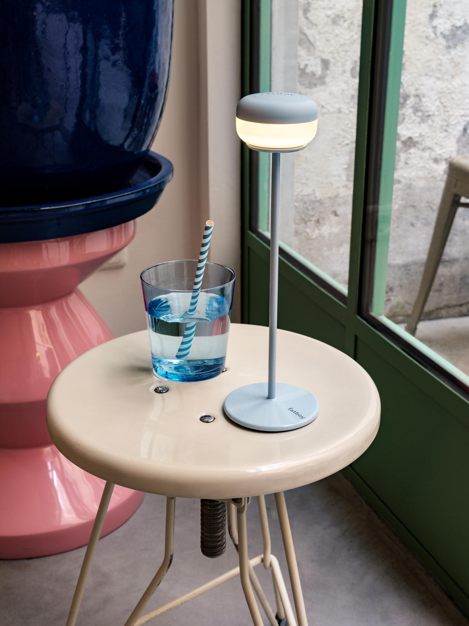 Cheerio Battery-powered table lamp Steel Silicone Blue 0