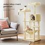 Inuid Cat Scratching Post Wood-Based Material Velvet Beige 3