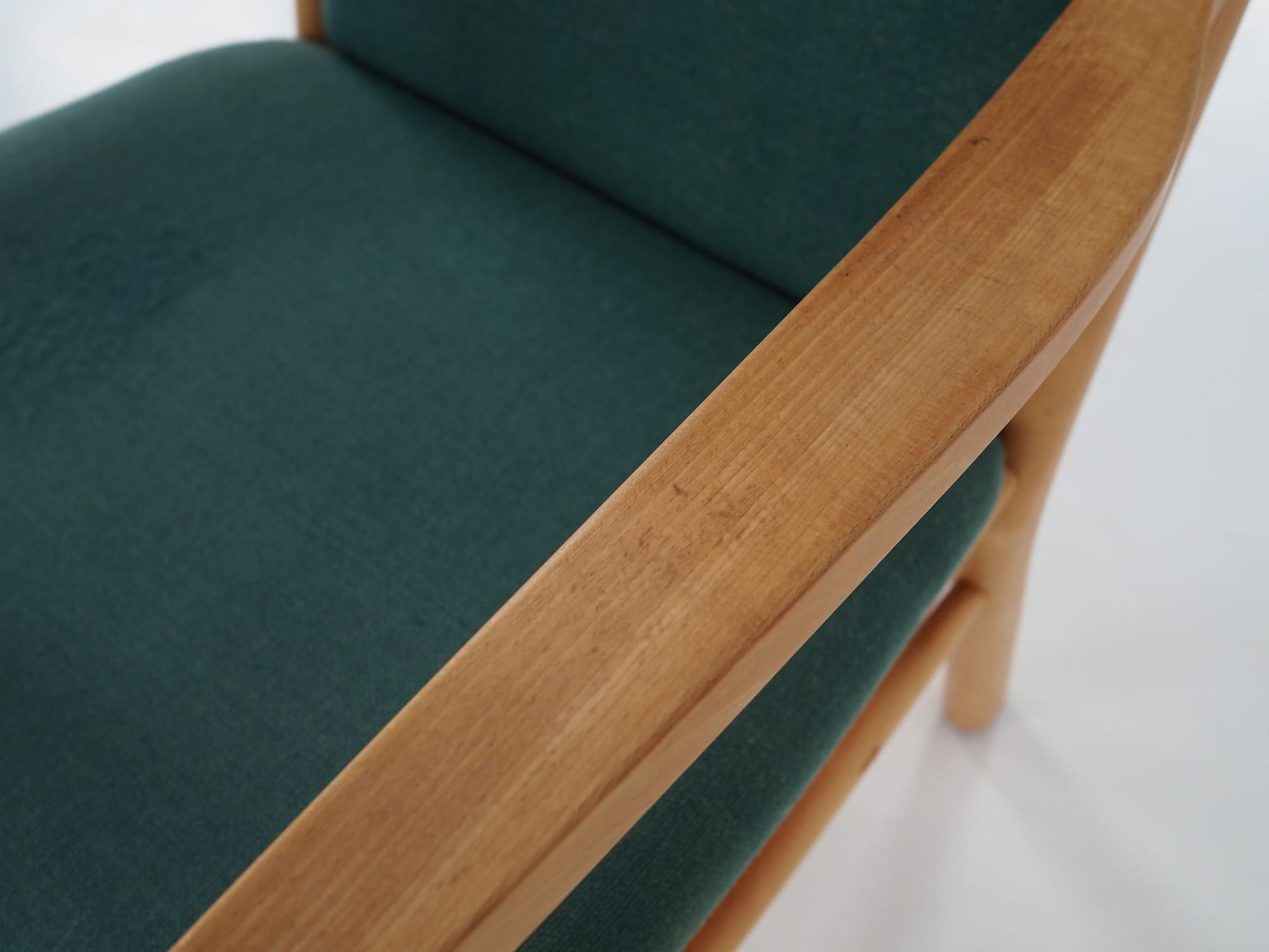 Vintage chair Beech wood Green 1970s 13