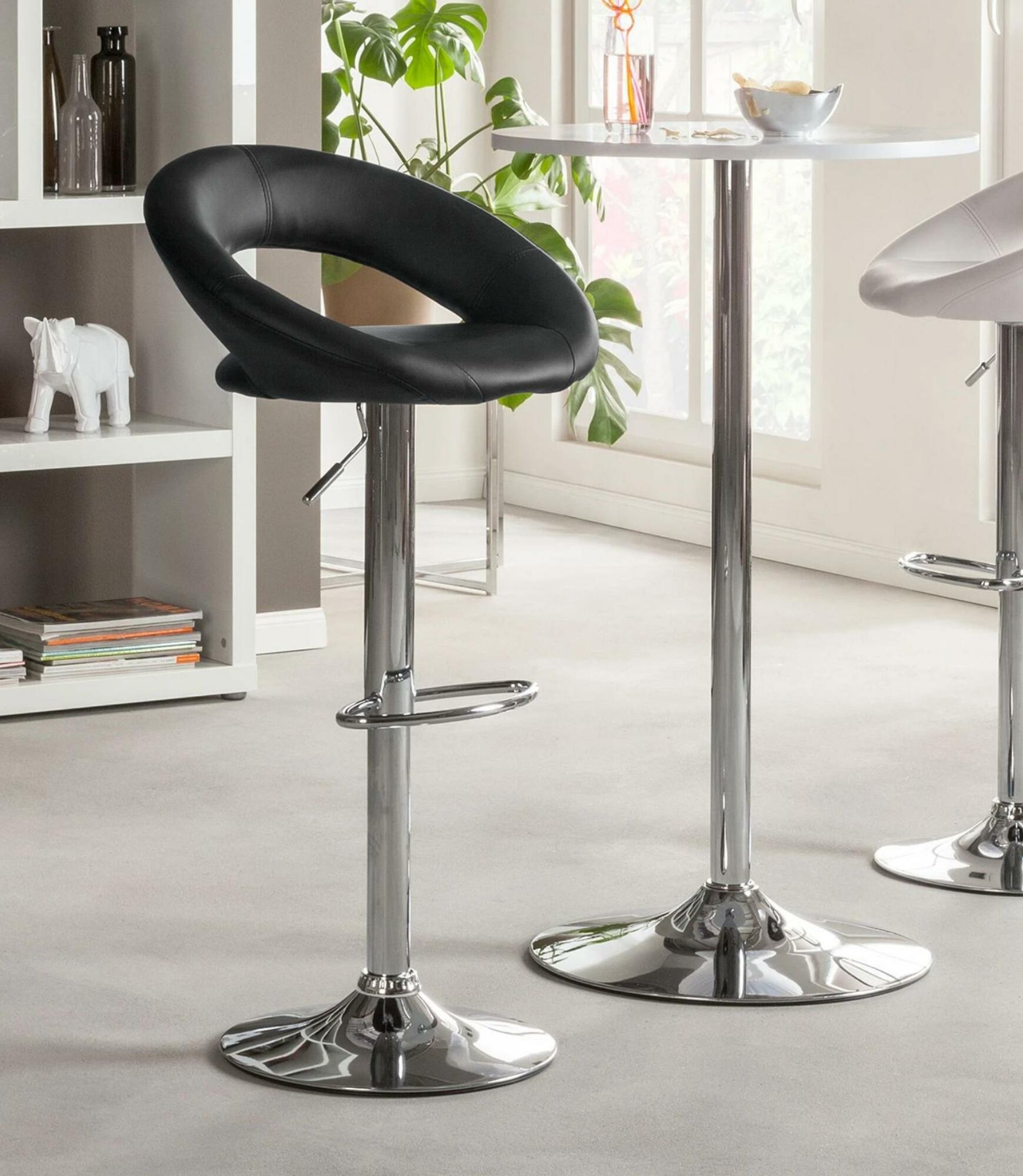 Bar stool faux leather black 6