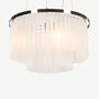 Opulenter Kronleuchter Ophelia aus Milchglas und Chrom  0