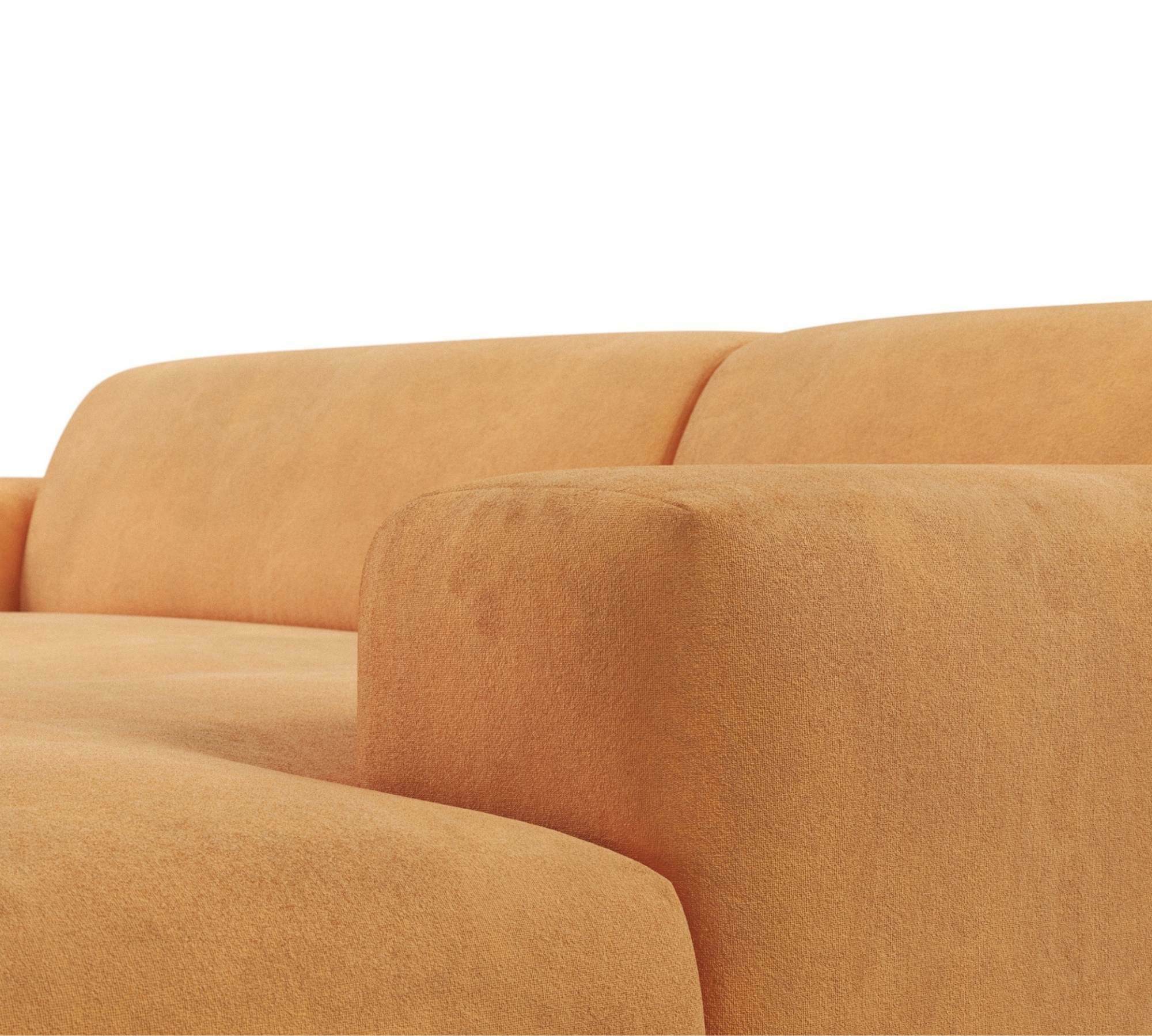 Karen Sofa 2-Sitzer Récamiere Rechts Samt Senf 8