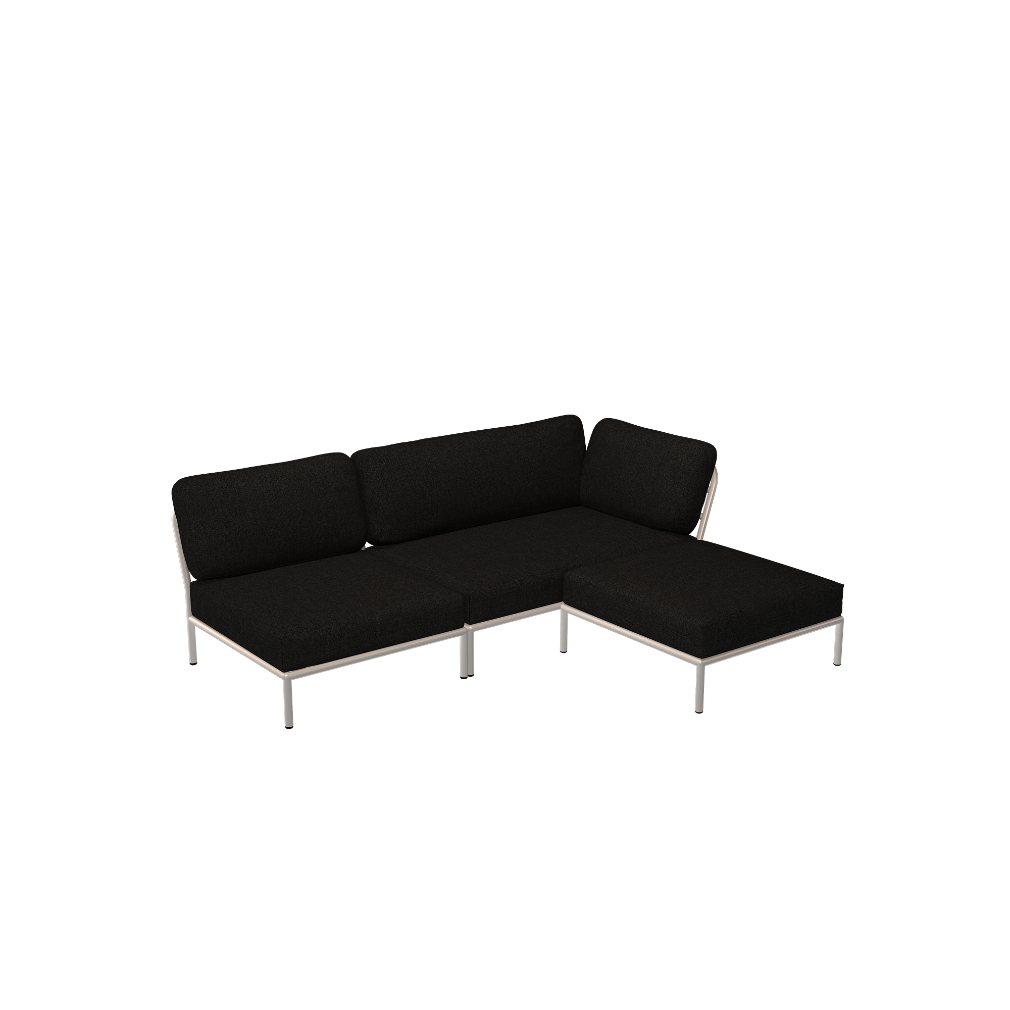 LEVEL Sofamodul Rechts, Sessel & Pouf Sooty Grau 0